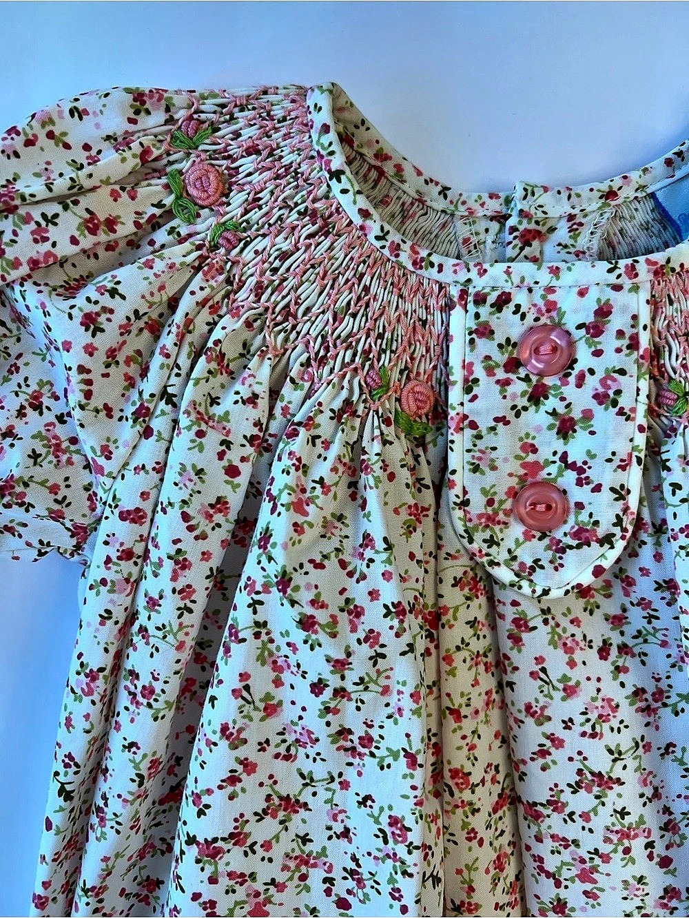 Remember Nguyen Style 3018D Floral Smocked Dress Girls 24M NWT